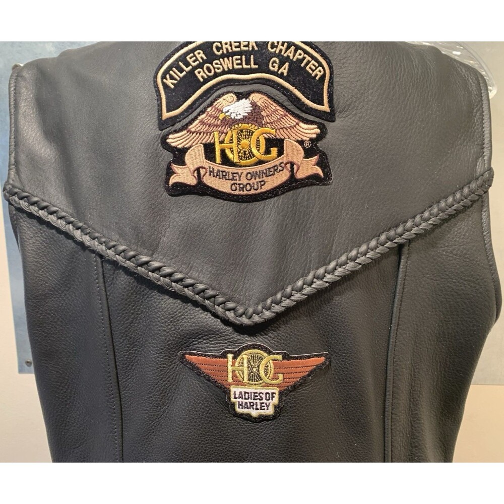 Ladies of HOG Leather Vest "Chaps & Bags" Handmade Women's Killer Creek Chapter